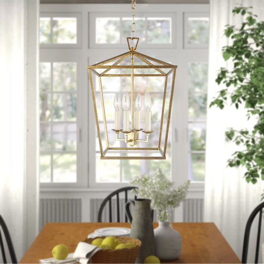 Lustre suspendu style lanterne à bougie pour escalier ou îlot de cuisine - N/A