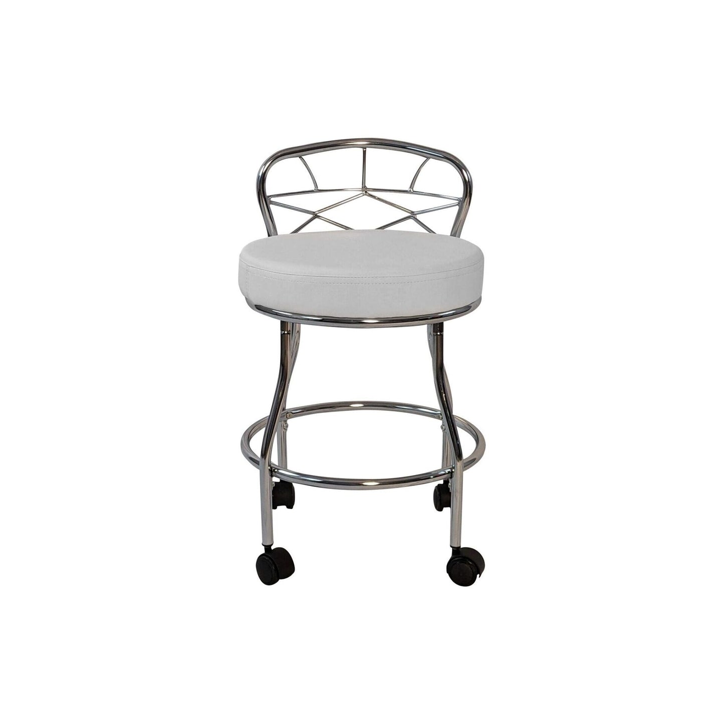 Tabouret de coiffeuse Carolina Living Diana à dossier en X avec roulettes