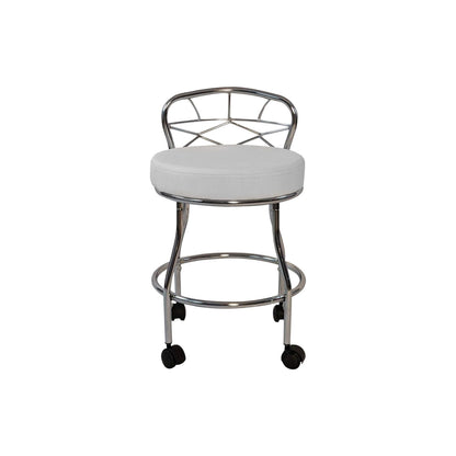Tabouret de coiffeuse Carolina Living Diana à dossier en X avec roulettes