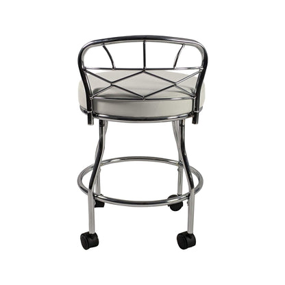 Tabouret de coiffeuse Carolina Living Diana à dossier en X avec roulettes