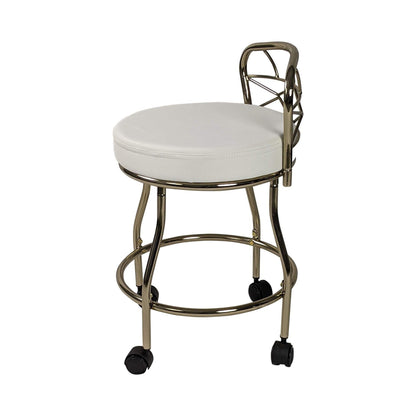 Tabouret de coiffeuse Carolina Living Diana à dossier en X avec roulettes