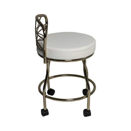 Tabouret de coiffeuse Carolina Living Diana à dossier en X avec roulettes