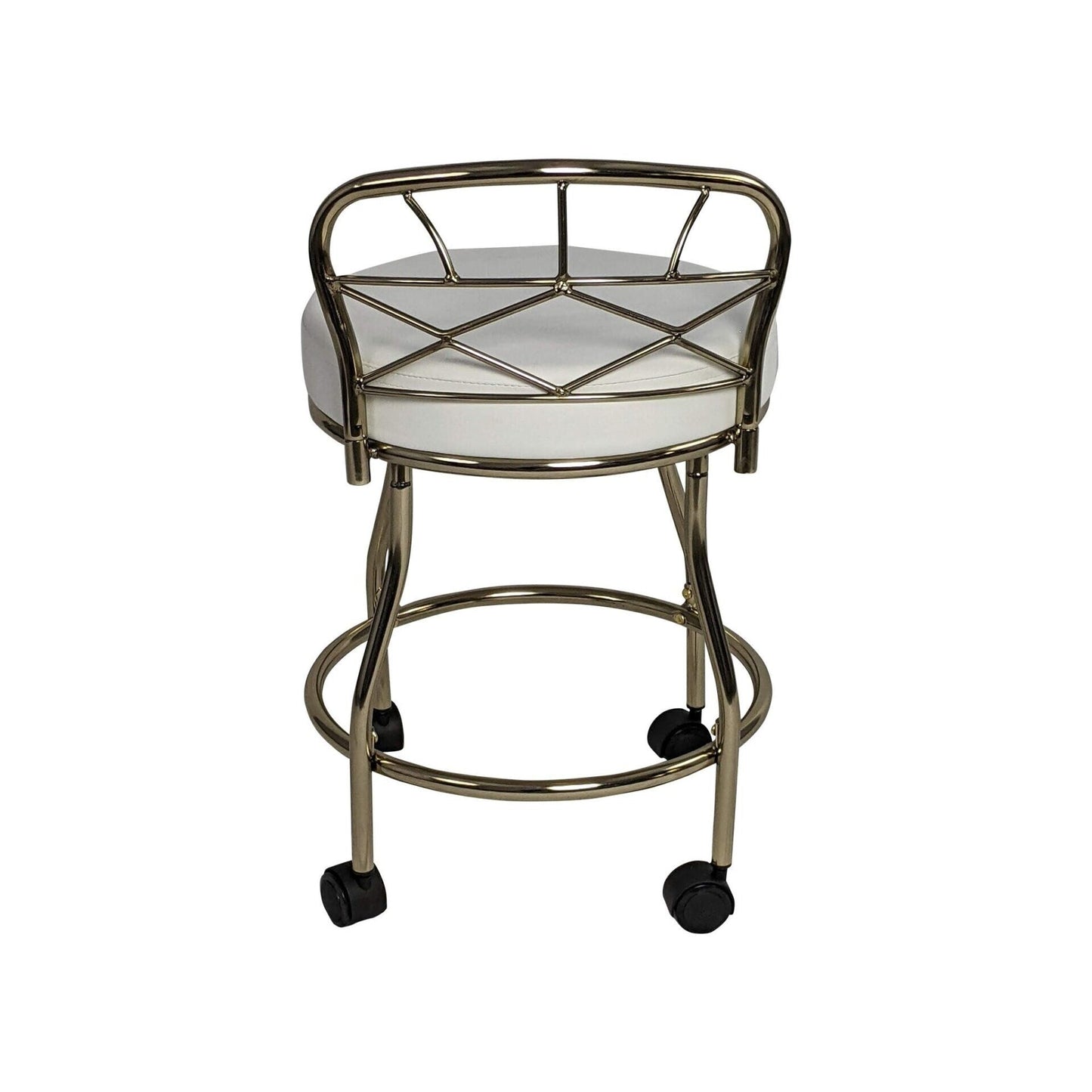 Tabouret de coiffeuse Carolina Living Diana à dossier en X avec roulettes