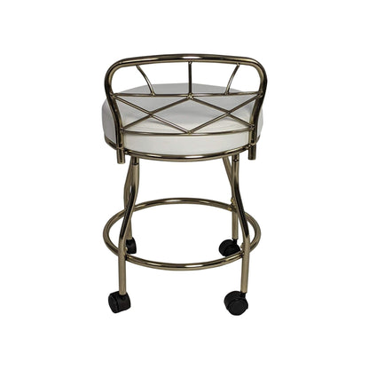Tabouret de coiffeuse Carolina Living Diana à dossier en X avec roulettes