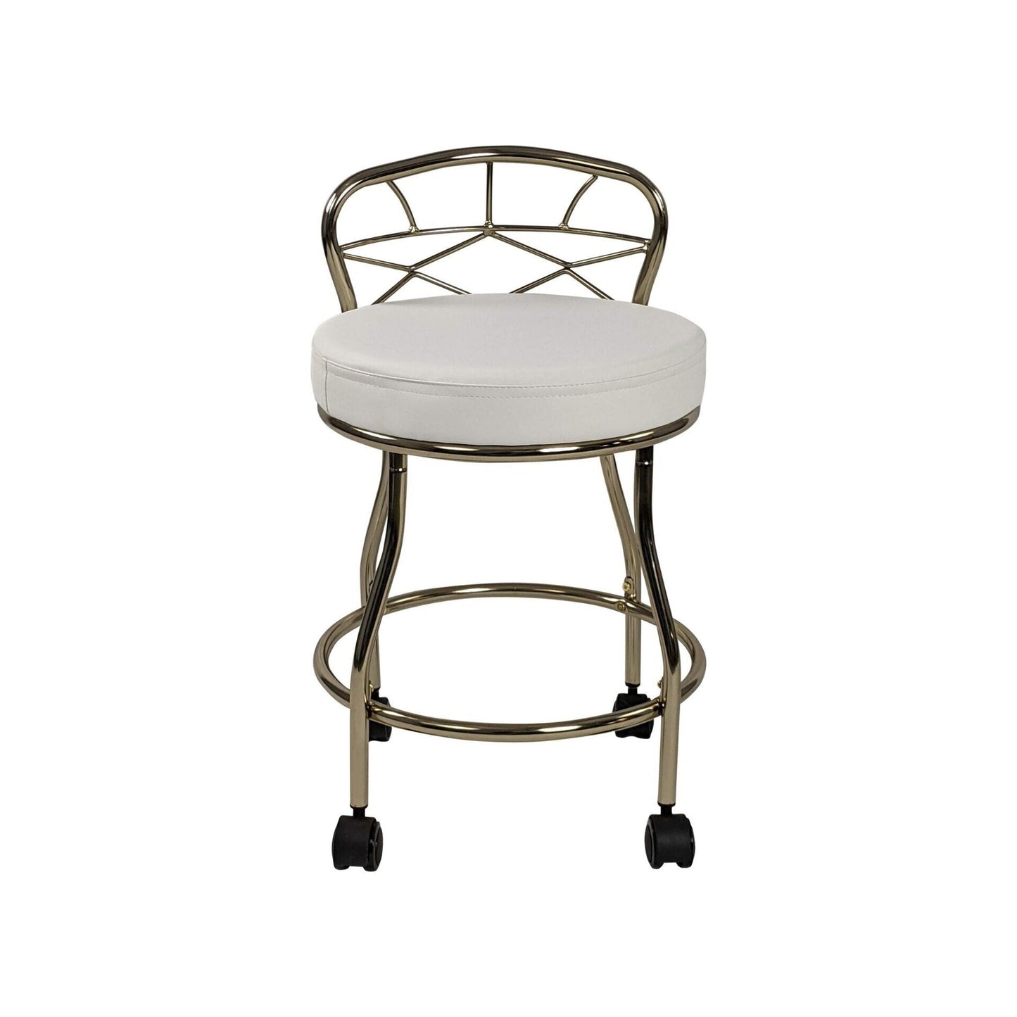 Tabouret de coiffeuse Carolina Living Diana à dossier en X avec roulettes