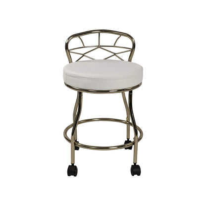 Tabouret de coiffeuse Carolina Living Diana à dossier en X avec roulettes