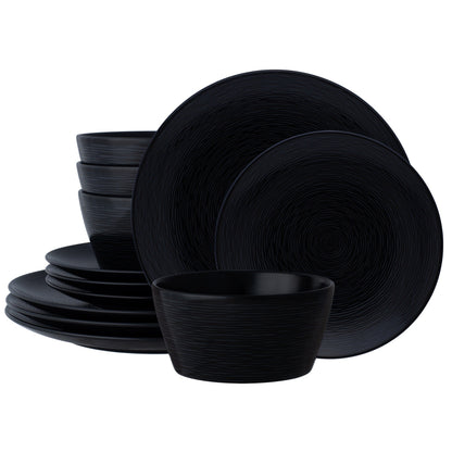 Service de table Noritake Colorscapes Swirl 12 pièces, coupe, service pour 4 personnes