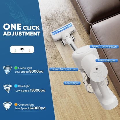 Aspirateur balai sans fil 3 en 1, léger pour tapis, sols durs, poils d'animaux et nettoyage de la maison