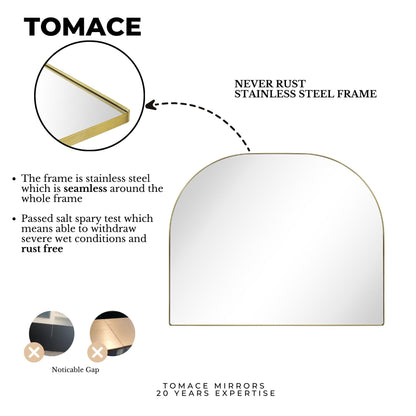 Grand miroir arqué TEHOME Dezerae pour manteau de cheminée, 40'' L x 32'' H