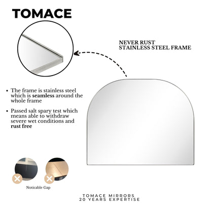 Grand miroir arqué TEHOME Dezerae pour manteau de cheminée, 40'' L x 32'' H