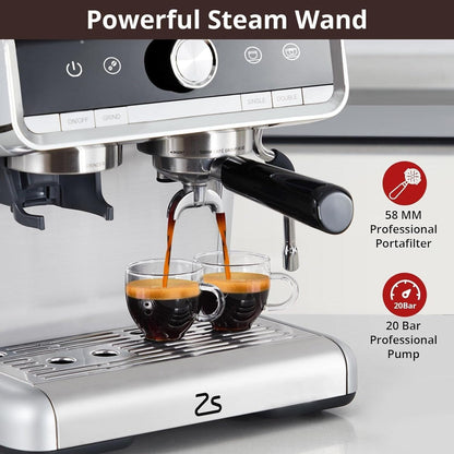Cafetière expresso avec moulin, réservoir d'eau de 2,8 L