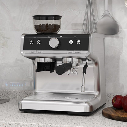 Cafetière expresso avec moulin, réservoir d'eau de 2,8 L