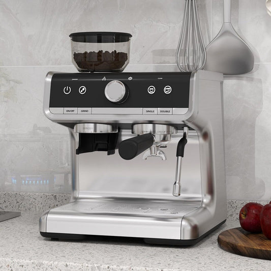 Cafetière expresso avec moulin, réservoir d'eau de 2,8 L