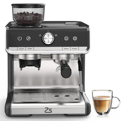 Cafetière expresso avec moulin, réservoir d'eau de 2,8 L
