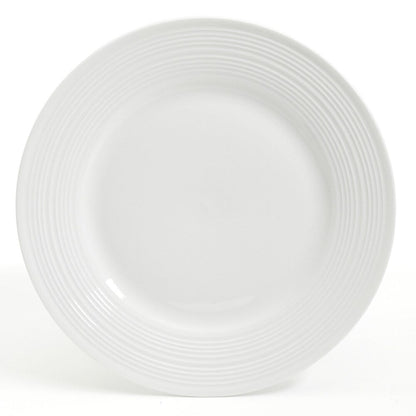 Service de table Gibson Home en céramique blanche, 16 pièces, motif buffet gaufré