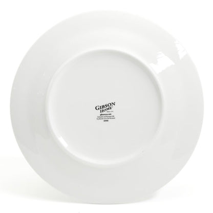 Service de table Gibson Home en céramique blanche, 16 pièces, motif buffet gaufré