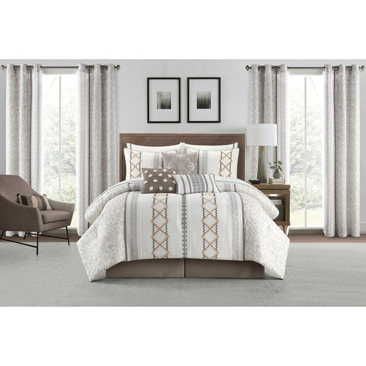 Ensemble de couette brodée bohème Nanshing Trina 15 pièces