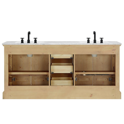 Meuble-lavabo Hervas avec plateau en marbre naturel sans miroir