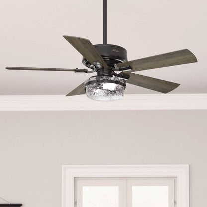 Ventilateur de plafond intérieur/extérieur Hunter 52 Canyon Ridge, éclairage LED, télécommande portable - Style campagnard, rustique, industriel