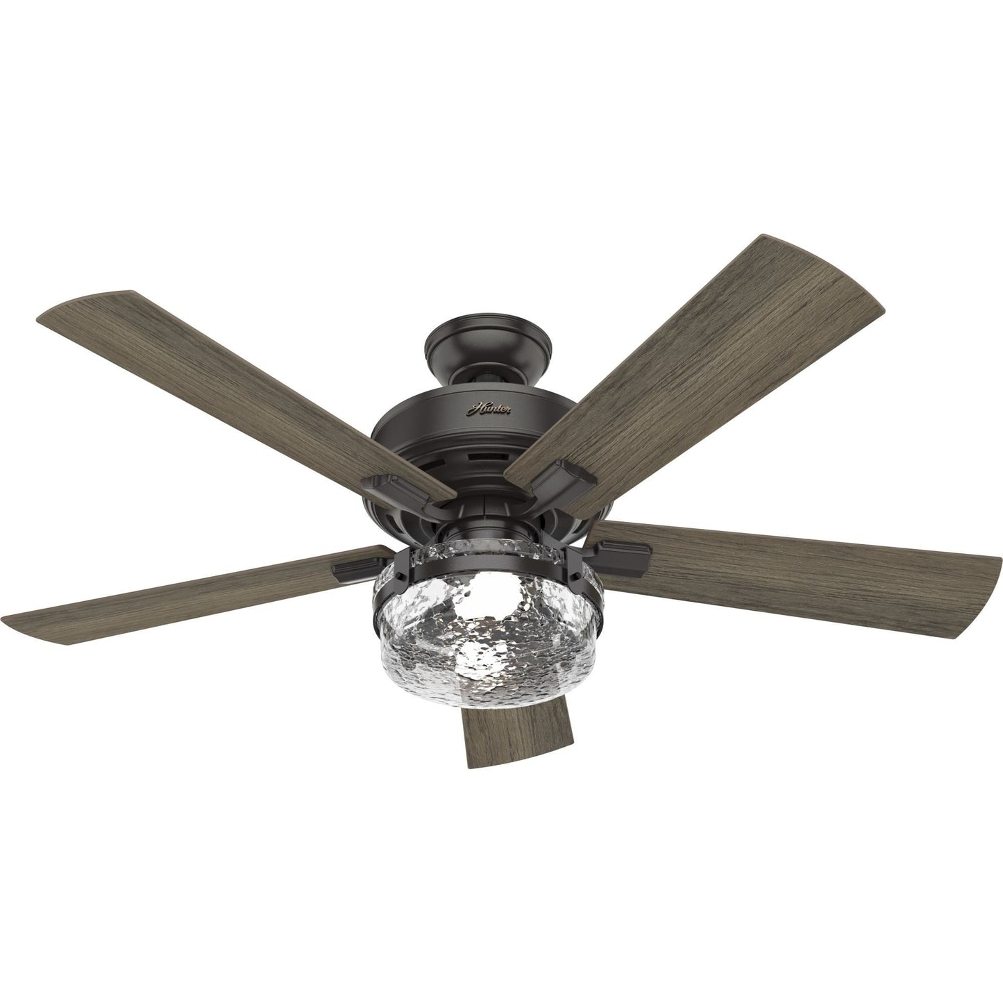 Ventilateur de plafond intérieur/extérieur Hunter 52 Canyon Ridge, éclairage LED, télécommande portable - Style campagnard, rustique, industriel