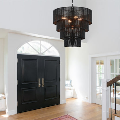 Suspension bohème KAWOTI largeur 26, 5 lumières, 4 niveaux