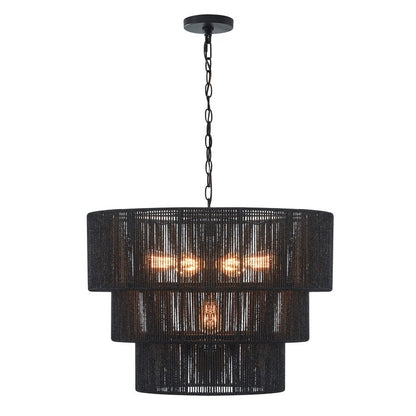 Suspension bohème KAWOTI largeur 26, 5 lumières, 4 niveaux