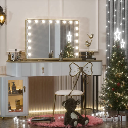 Miroir de maquillage Hollywood Keonjinn à LED avec 15/18 lumières LED
