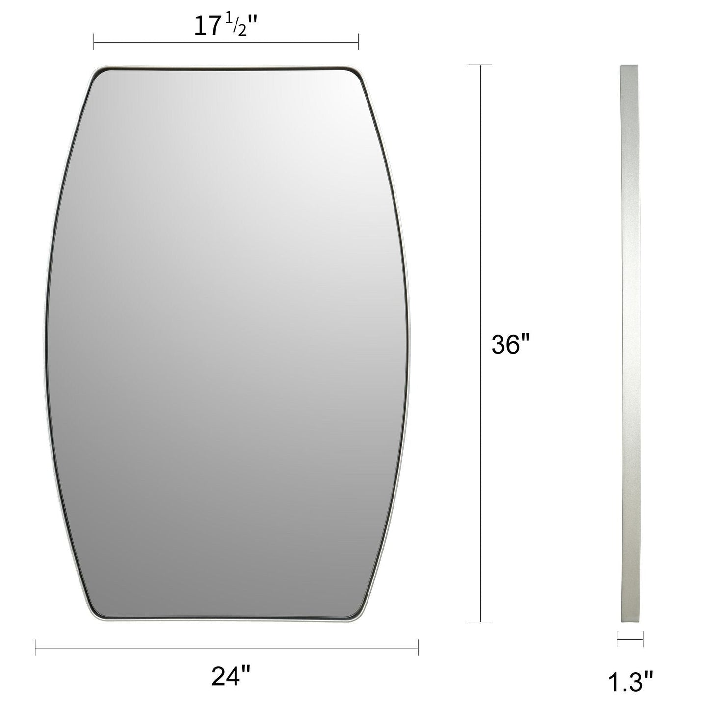 Miroir mural oblong en métal MacLuu