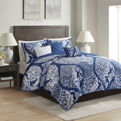 Ensemble de couette en coton imprimé Madison Park Marcella 7 pièces