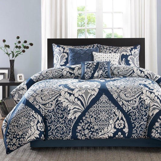 Ensemble de couette en coton imprimé Madison Park Marcella 7 pièces
