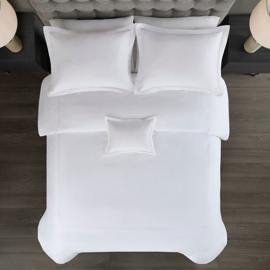 Parure de lit Madison Park Signature 500 fils au pouce carré, 100 % satin de coton brodé, collection de luxe