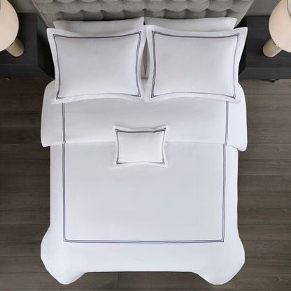 Parure de lit Madison Park Signature 500 fils au pouce carré, 100 % satin de coton brodé, collection de luxe