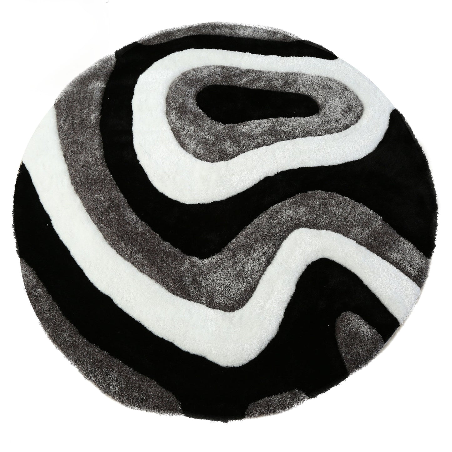 Tapis à poils longs Mateos au design abstrait