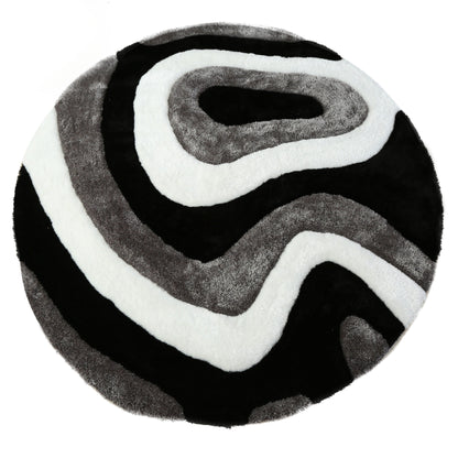 Tapis à poils longs Mateos au design abstrait