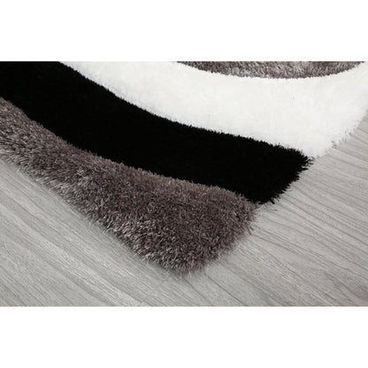 Tapis à poils longs Mateos au design abstrait