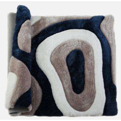 Tapis à poils longs Mateos au design abstrait
