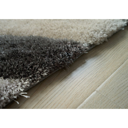 Tapis à poils longs Mateos au design abstrait