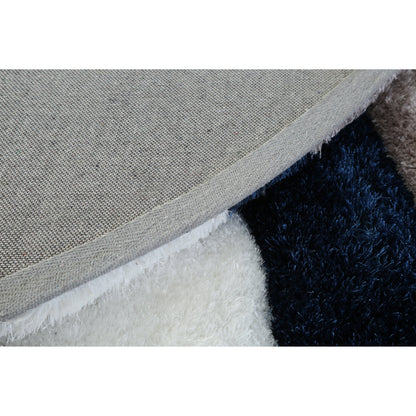 Tapis à poils longs Mateos au design abstrait