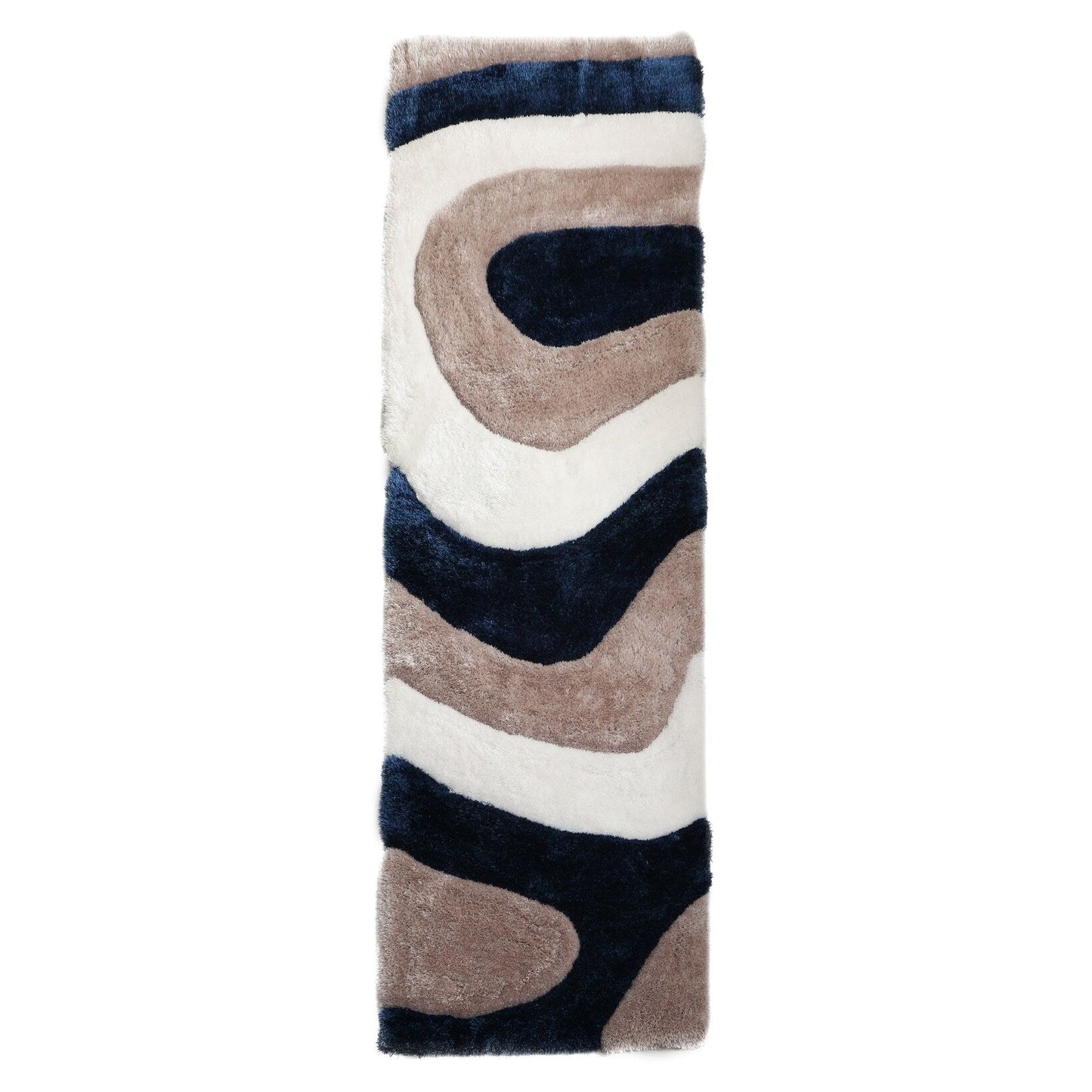 Tapis à poils longs Mateos au design abstrait