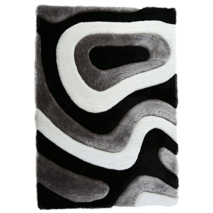 Tapis à poils longs Mateos au design abstrait