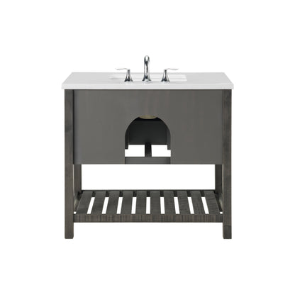 Meuble-lavabo simple de style ferme Monterey 37 avec dessus