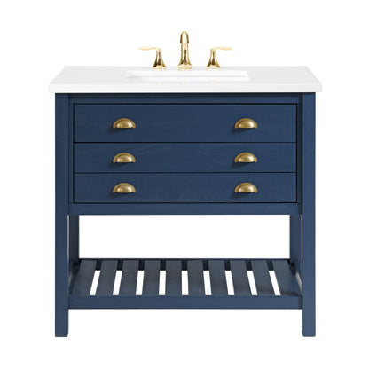Meuble-lavabo simple de style ferme Monterey 37 avec dessus