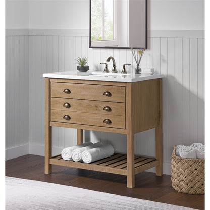 Meuble-lavabo simple de style ferme Monterey 37 avec dessus