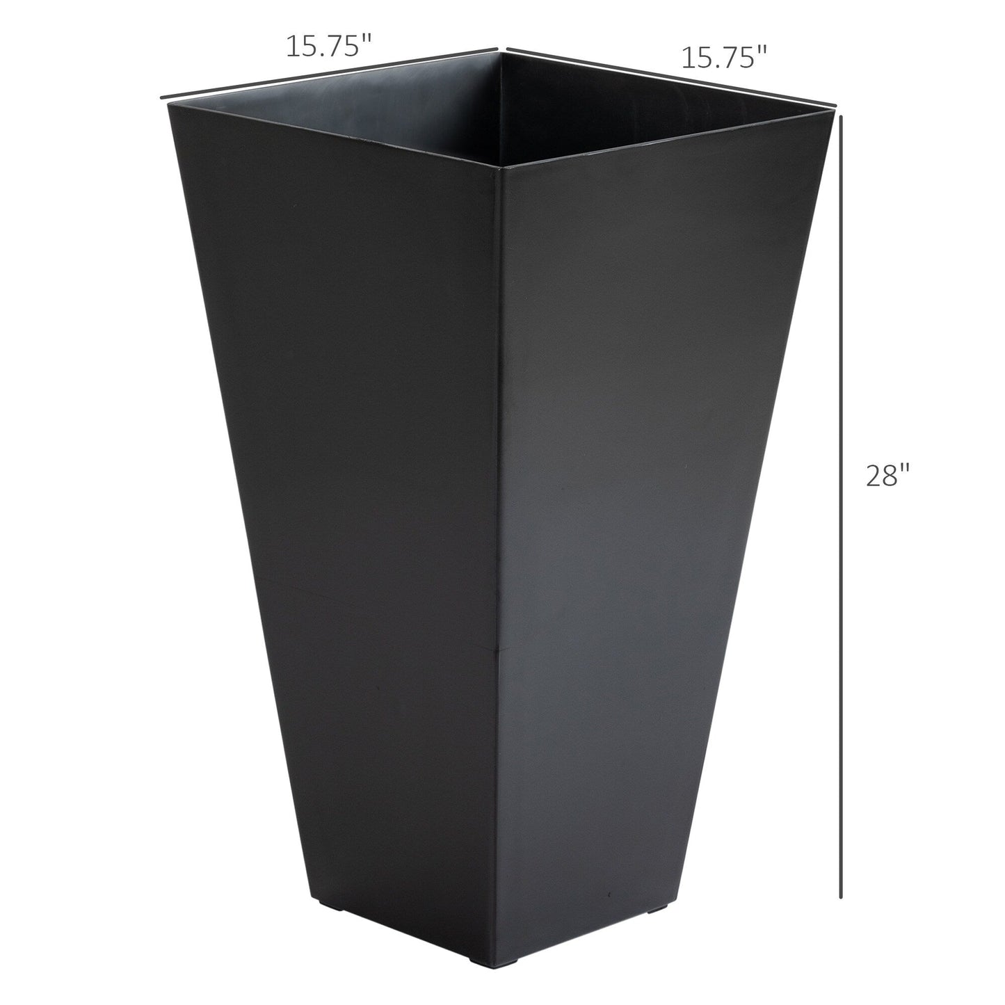 Lot de 3 grands pots de fleurs en plastique Outsunny 28 cm, pour l'intérieur et l'extérieur, pour l'entrée, la terrasse et la cour.
