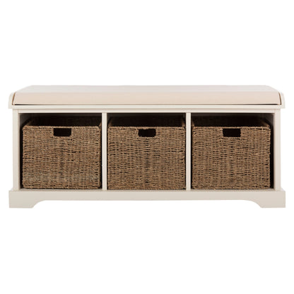 Banc de rangement SAFAVIEH Eola gris/blanc - 47 x 16,1 x 19,9 - 47 L x 16 P x 20 H