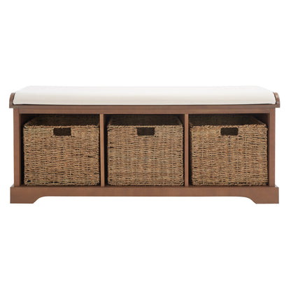 Banc de rangement SAFAVIEH Eola gris/blanc - 47 x 16,1 x 19,9 - 47 L x 16 P x 20 H