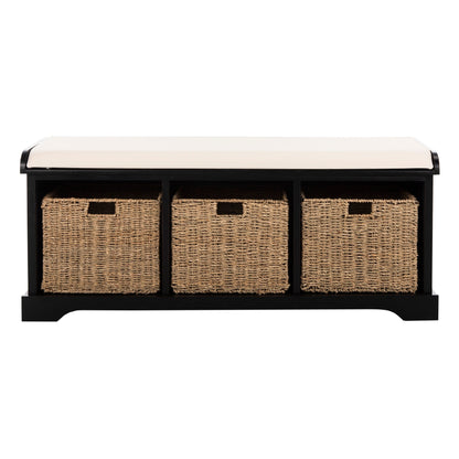 Banc de rangement SAFAVIEH Eola gris/blanc - 47 x 16,1 x 19,9 - 47 L x 16 P x 20 H