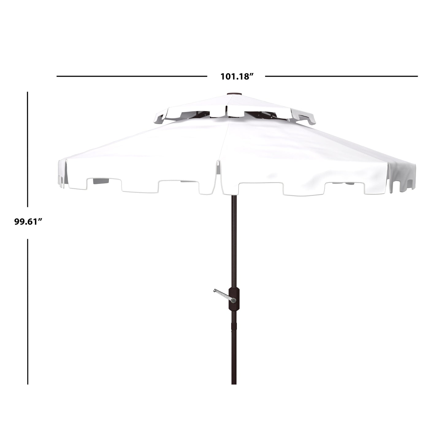 Parasol de marché double SAFAVIEH Outdoor Livia 9 pieds, base non incluse