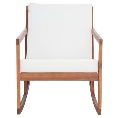Chaise à bascule d'extérieur Makaila de SAFAVIEH avec coussin - 26 L x 31 P x 38 H