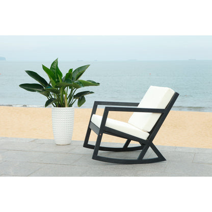 Chaise à bascule d'extérieur Makaila de SAFAVIEH avec coussin - 26 L x 31 P x 38 H